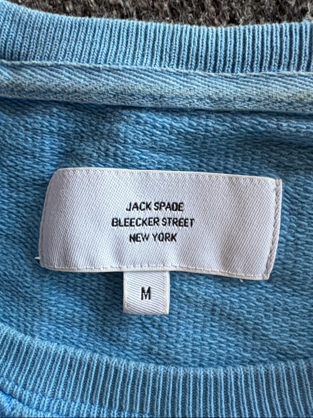 JACK SPADE Bleecker St. New York Sky Blue Crewneck Sweater. Cotton. Preloved.